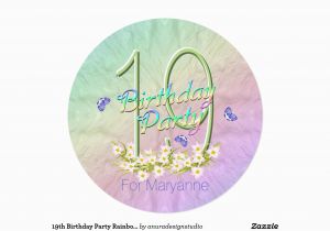 19th Birthday Invitations 19th Birthday Party Rainbow and butterflies 5 25 Quot Square