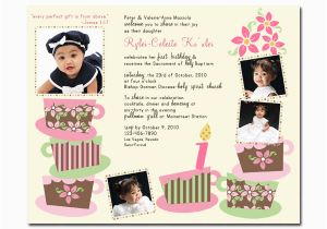 1st Birthday and Baptism Combined Invitations Pretty In Prints Prettyinprints Com Tea Party