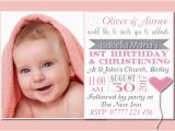 1st Birthday and Christening Invitation Wording Joint Christening First Birthday Jo 14g the Invite Factory