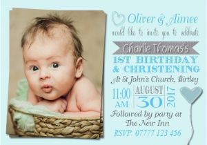 1st Birthday and Christening Invitation Wording Joint Christening First Birthday Jo18 the Invite Factory