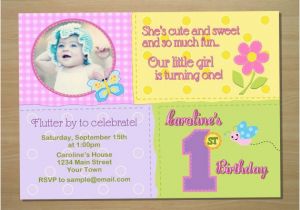 1st Birthday butterfly Invitations butterfly 1st Birthday Invitation Digital File Printing