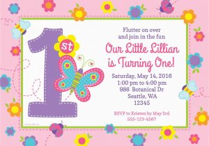 1st Birthday butterfly Invitations butterfly 1st Birthday Personalized Invitation Each