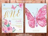 1st Birthday butterfly Invitations butterfly First Birthday Invitation butterflies 1st