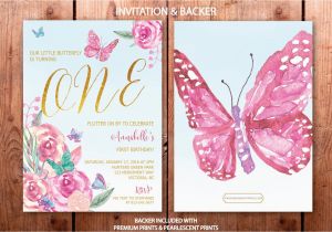 1st Birthday butterfly Invitations butterfly First Birthday Invitation butterflies 1st