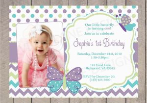 1st Birthday butterfly Invitations Girl First Birthday Invitation butterflies Spring First
