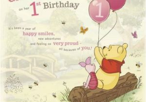 1st Birthday Cards for Granddaughter Winnie the Pooh for A Very Special Granddaughter On Her