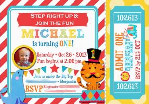 1st Birthday Circus Invitations Circus 1st Birthday Invitation Fisher Price Circus