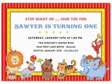 1st Birthday Circus Invitations Circus Animals First Birthday Invitations Paperstyle