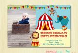 1st Birthday Circus Invitations Circus Carnival Birthday Invitation Circus Birthday First