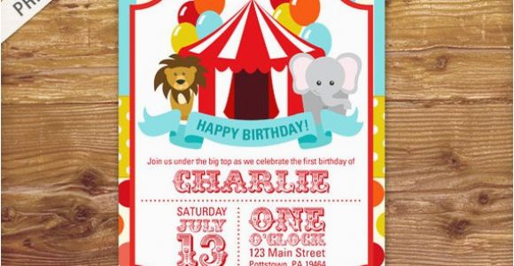 1st Birthday Circus Invitations First Birthday Carnival Invite Circus Invitation Carnival