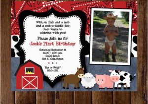 1st Birthday Farm Invitations Farm Birthday Invitation Farm Animals Birthday Party