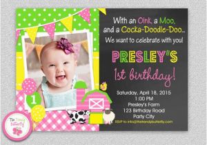 1st Birthday Farm Invitations Farm Birthday Invitation Girls Farm Invitation Girls