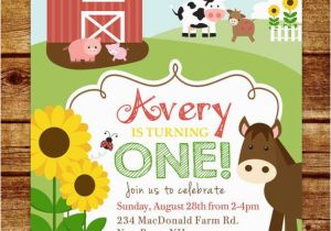 1st Birthday Farm Invitations Farm First Birthday Party Invitation Farm Birthday