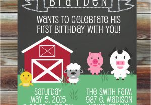 1st Birthday Farm Invitations Farm theme First Birthday Invitation Printable by Viabarrett