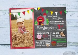 1st Birthday Farm Invitations Printable Barnyard Birthday Invitations Photo 1st