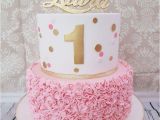 1st Birthday Girl Cakes Designs First Birthday Cake with Pink and Gold theme