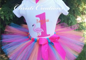 1st Birthday Girl Outfits Tutu Baby Girl 1st Birthday Tutu Outfit Flamingo Party orange