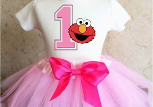 1st Birthday Girl Outfits Tutu Light Pink Elmo Baby Girl 1st First Birthday Tutu Outfit