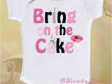 1st Birthday Girl Shirts Girls First Birthday Bodysuit Bring On the Cake Pink and