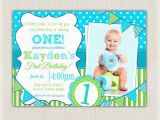 1st Birthday Invitation Cards for Boys Items Similar to Boys 1st Birthday Invitation Blue and