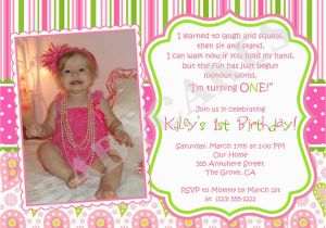 1st Birthday Invitation Message for Baby Girl 1st Birthday Girl themes 1st Birthday Invitation Photo