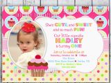 1st Birthday Invitation Message Samples Best Photos Of Cupcake Birthday Party Invitation Templates