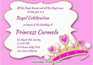 1st Birthday Invitation Message Samples Princess Birthday Invitation Wording Samples and Ideas