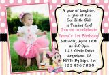 1st Birthday Invitation Template Minnie Mouse 1st Birthday Invitations Template Best