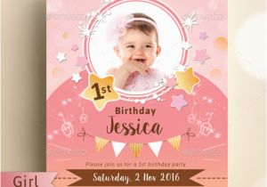 1st Birthday Invitation Templates Free Download Birthday Party Invitation Template Photoshop First