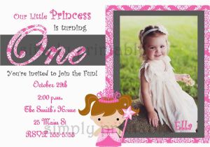 1st Birthday Invitations for Girls Girls First Birthday Invitation for Princess Party