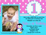 1st Birthday Invitations for Girls Printable Birthday Invitations Girls Penguin Party