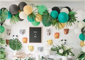 1st Birthday Jungle theme Decorations Kara 39 S Party Ideas Jungle 1st Birthday Party Kara 39 S