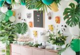 1st Birthday Jungle theme Decorations Kara 39 S Party Ideas Jungle 1st Birthday Party Kara 39 S