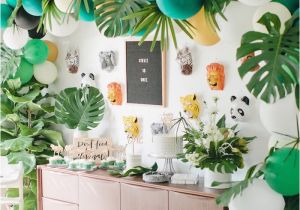 1st Birthday Jungle theme Decorations Kara 39 S Party Ideas Jungle 1st Birthday Party Kara 39 S