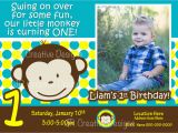 1st Birthday Monkey Invitations Mod Monkey Invite Mod Monkey Invitation Photo 1st Birthday