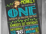 1st Birthday Monkey Invitations Monkey Birthday Invitation Monkey Birthday Party Monkey