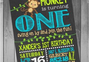 1st Birthday Monkey Invitations Monkey Birthday Invitation Monkey Birthday Party Monkey