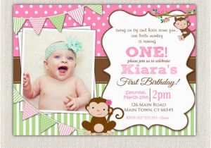 1st Birthday Monkey Invitations Monkey First Birthday Invitations Valengo Style