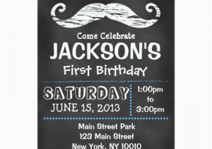 1st Birthday Mustache Invitations Chalkboard Moustache First Birthday Invitation Zazzle Ca