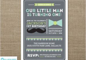 1st Birthday Mustache Invitations Little Man Invitation Little Man Printable First