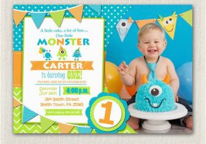 1st Birthday Party Invitations for Boys First Birthday Invitation Boys Monster 1st Birthday Boys
