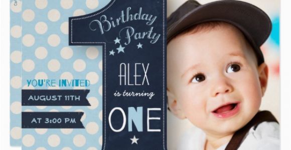 1st Birthday Party Invitations for Boys First Birthday Party Invitation Boy Chalkboard Zazzle Com Au