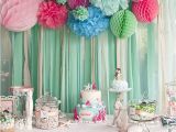 1st Birthday Party Table Decorations Kara 39 S Party Ideas Littlest Mermaid 1st Birthday Party