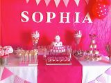 1st Birthday Party Table Decorations Party Ideas Pink Spots and Stripes themed Girls First