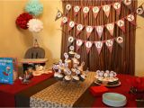 1st Birthday Party Table Decorations sock Monkey themed First Birthday Party Ideas