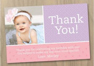 1st Birthday Photo Thank You Cards Items Similar to Thank You Photo Card Baby Girl First