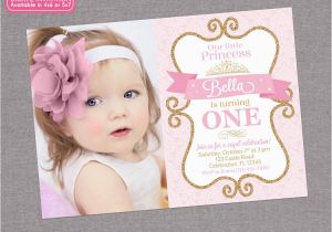1st Birthday Princess Invitations Free Printables Princess Birthday Invitation Girl Gold Glitter by