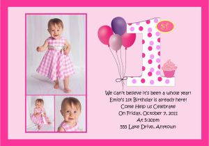 1st Birthday Quotes for Invitations Pink First Birthday Invitations Best Party Ideas
