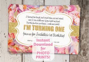 1st Birthday Rhymes for Invitations Adorable Poem for 1st First Birthday Invitation for Girls