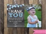 1st Birthday Thank You Card Messages Chalkboard Thank You Card with Picture Chalkboard Thank You
